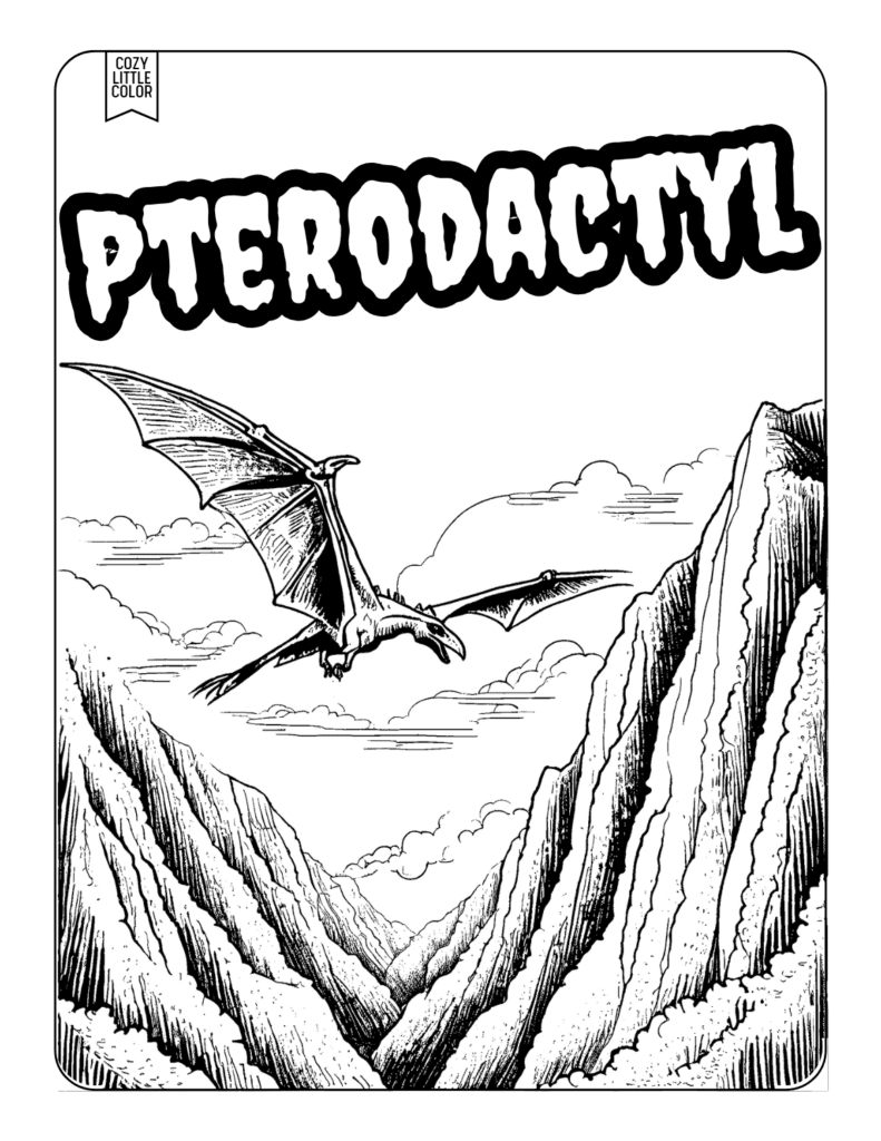 Pterodactyl types of dinosaur coloring page