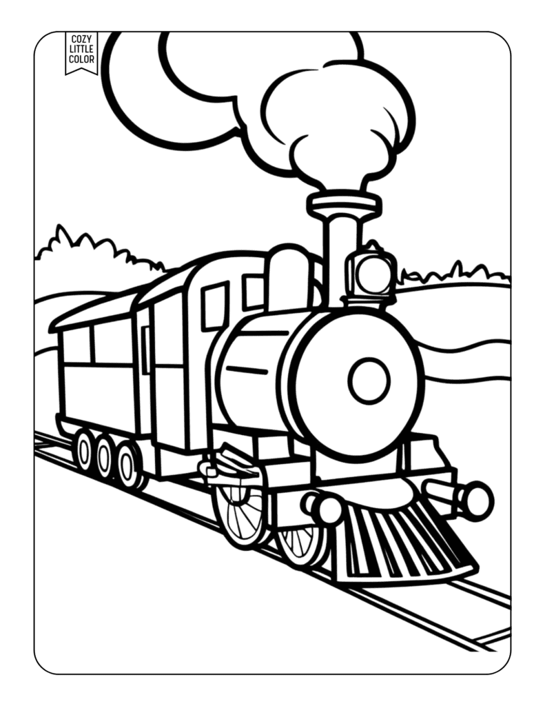 Toddlers Toy train coloring page