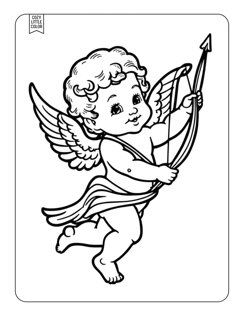 coloring page of baby cupid