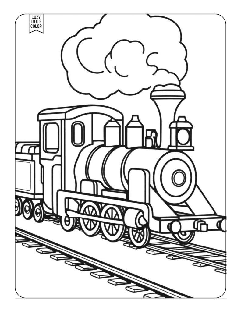 Coal and steam train coloring page