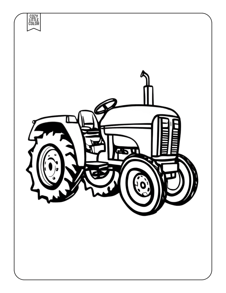 Simple mini tractor coloring page