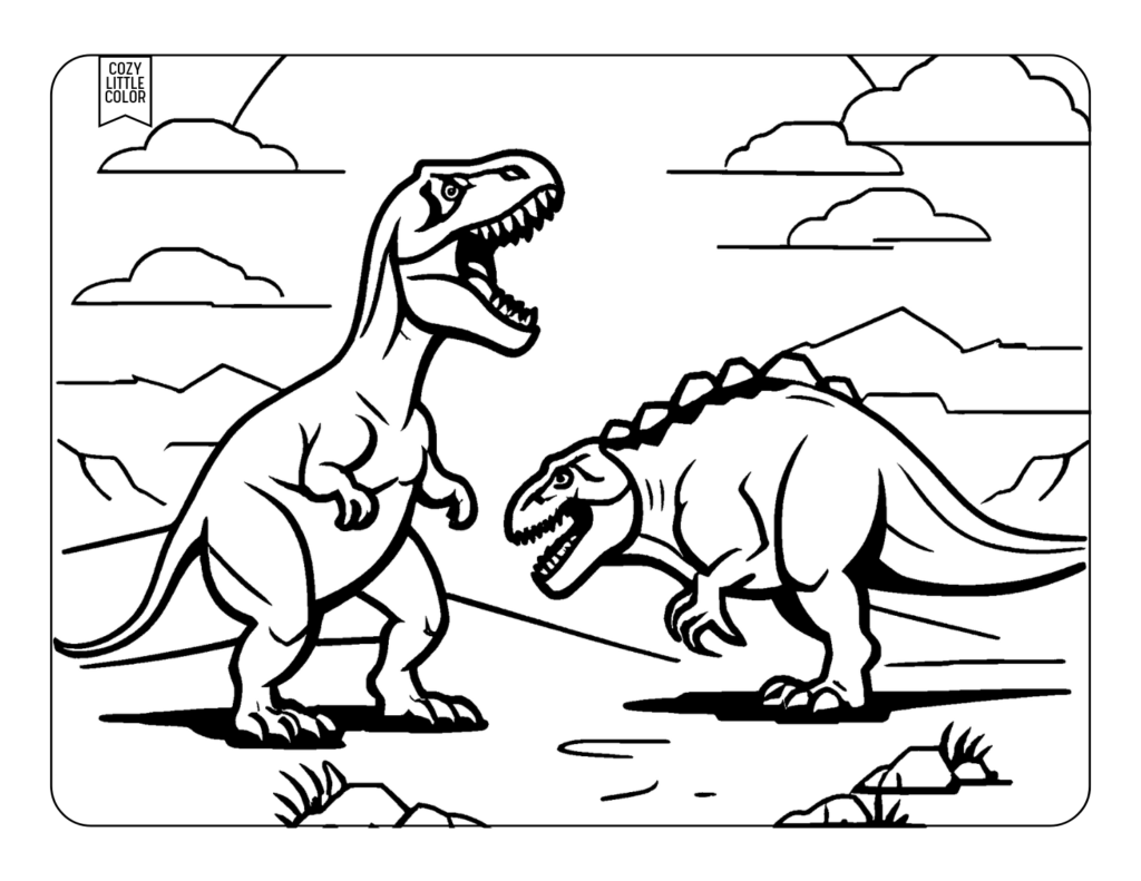 Carnivore dinosaurs coloring page 