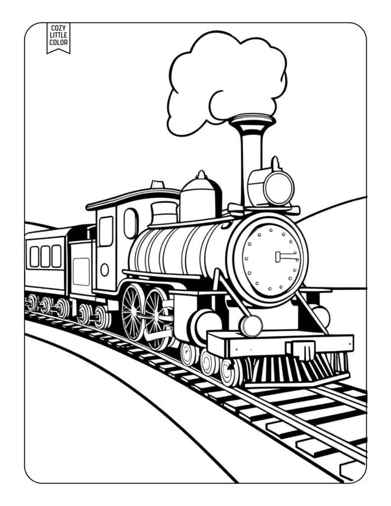 Choo Choo Train going to station coloring page