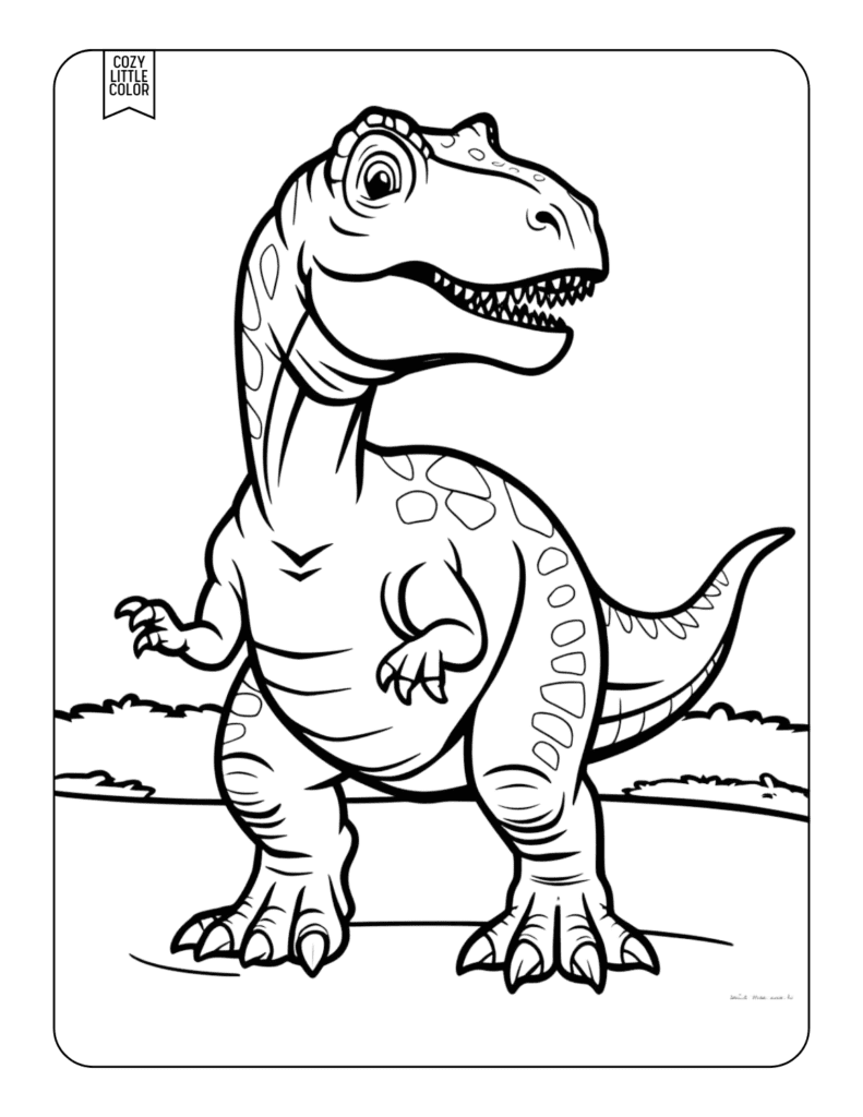 A t rex Tyrannosaurus coloring page