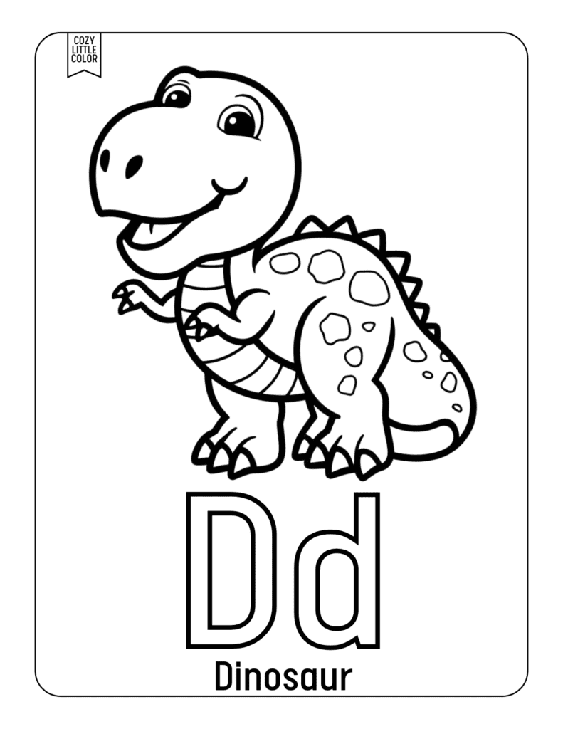 Letter D Dinosaur coloring page