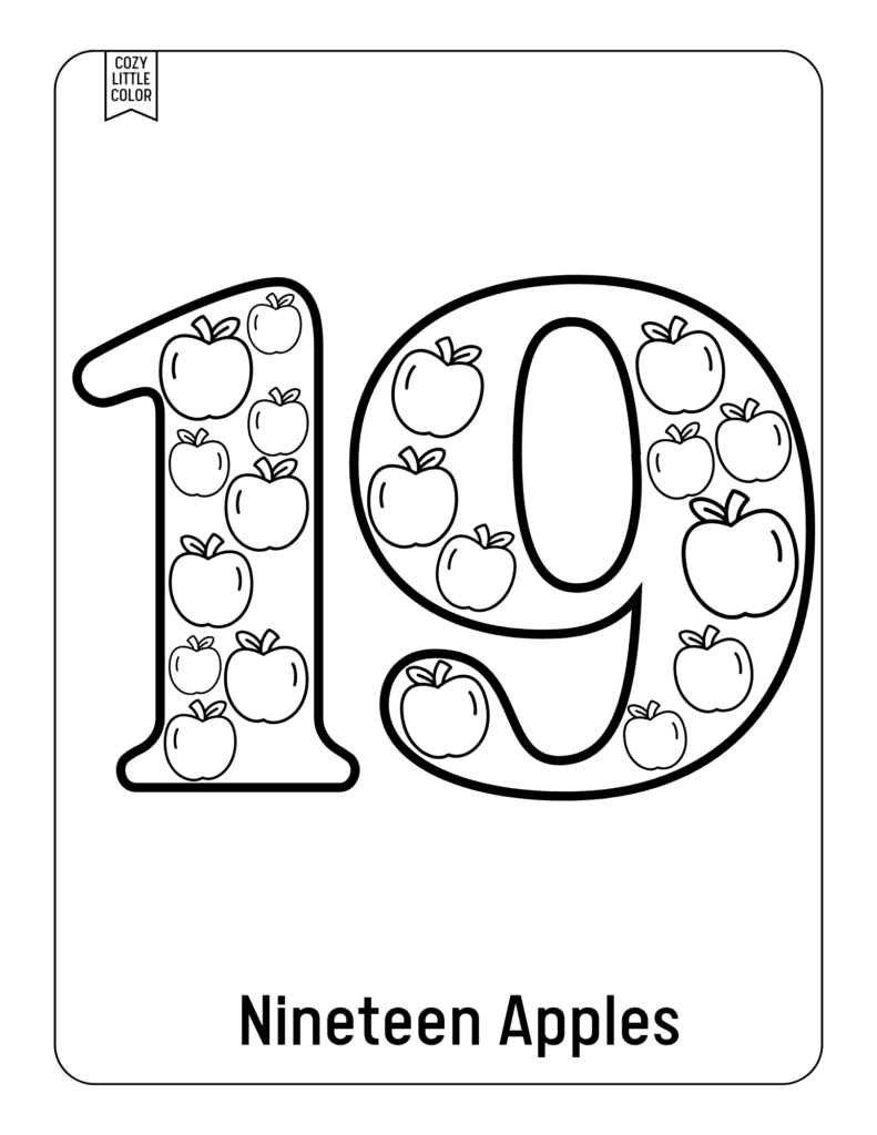 A printable worksheet for kids to learn to count to 19