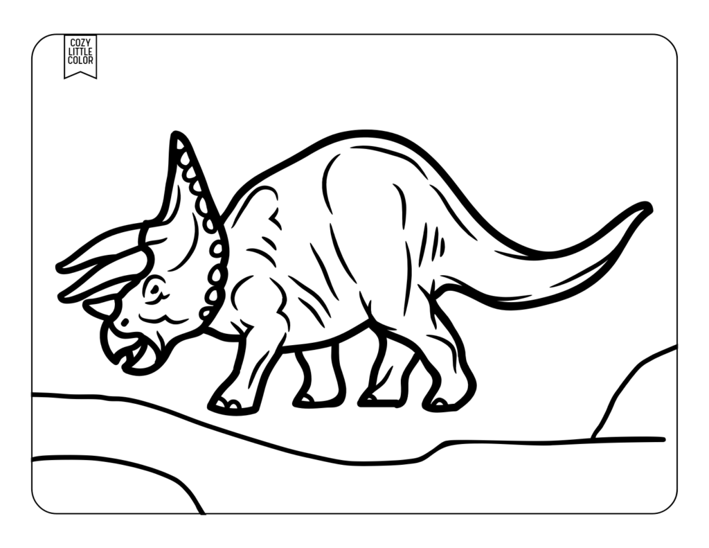 Triceratops dinosaur coloring page