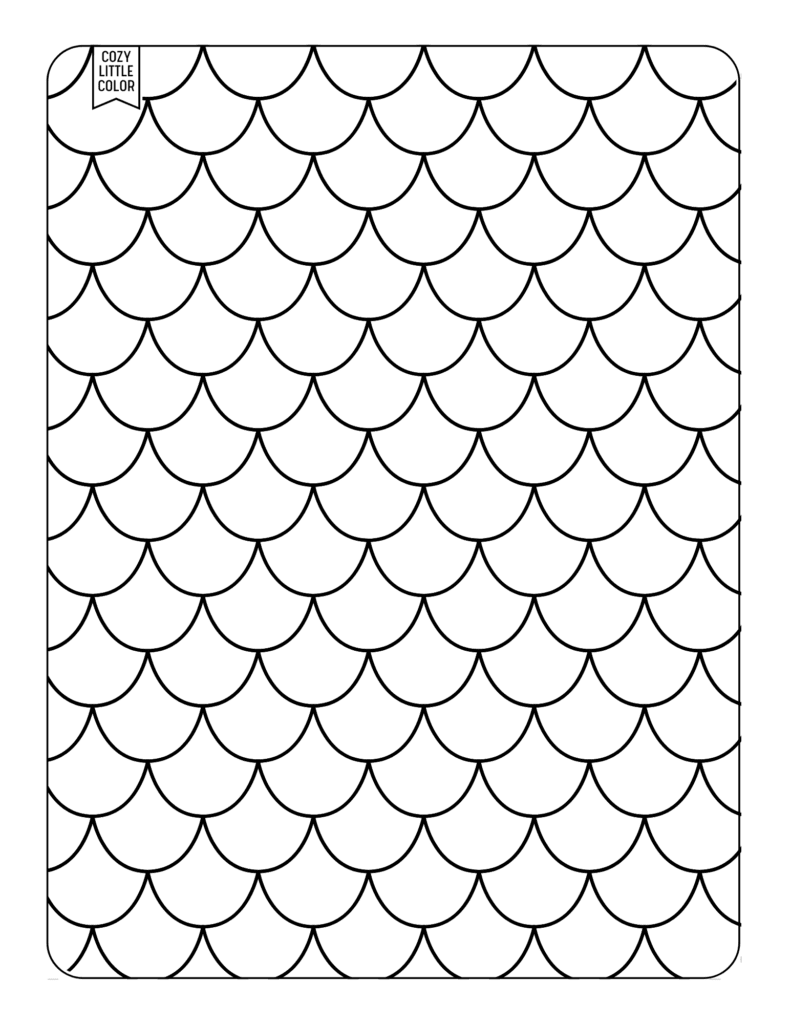 Coloring page of mermaid scales 