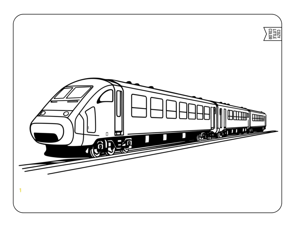 diesel commuter train coloring page easy