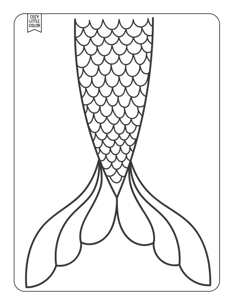 coloring page of a mermaid tail