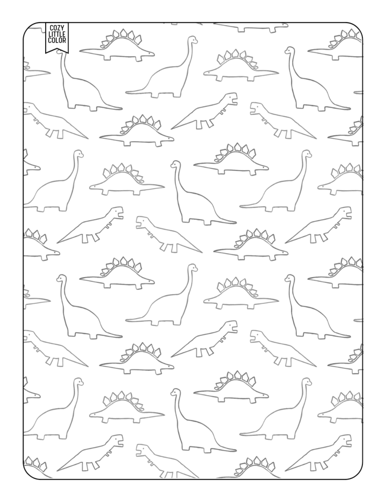 Cute Simple Baby Dino pattern coloring page