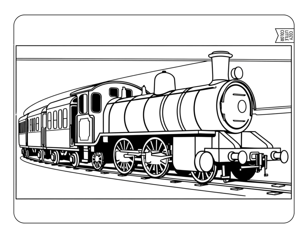 Kids locomotive coloring page