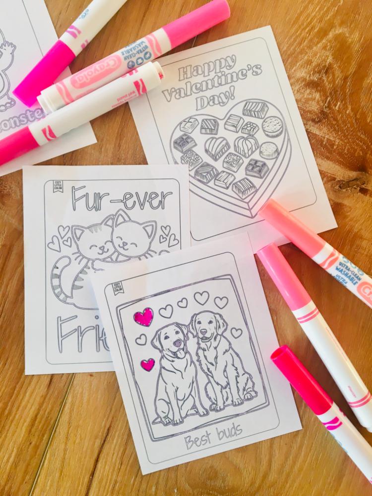 valentines day card coloring pages