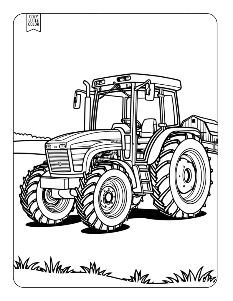 Big tractor coloring page