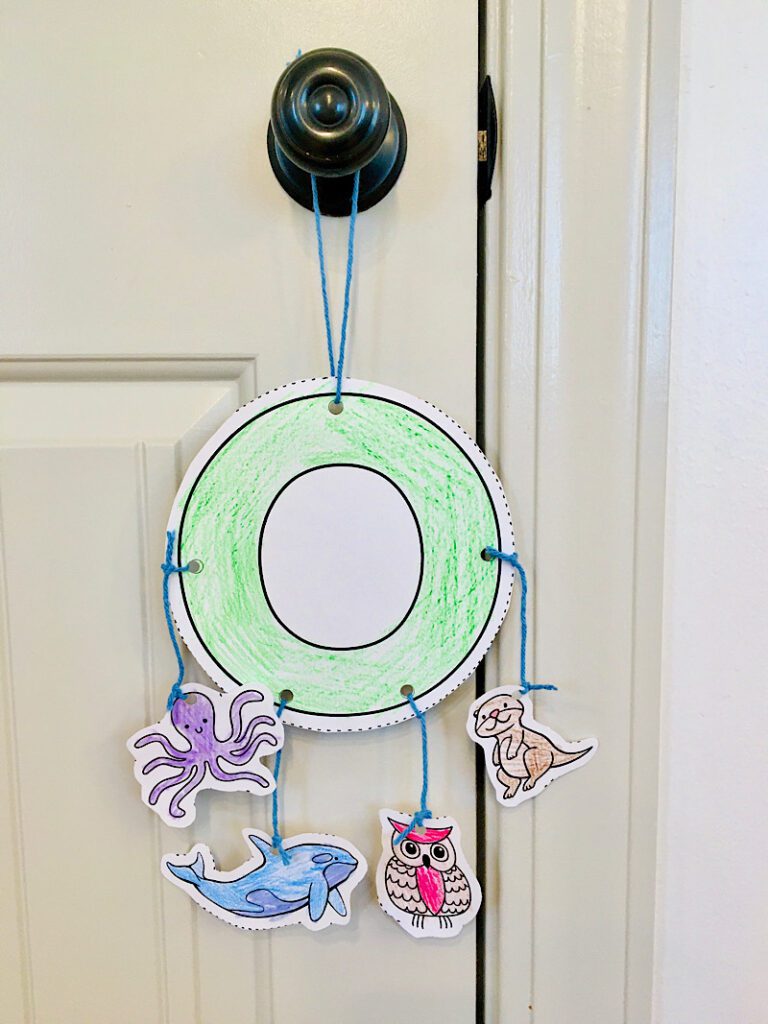 Letter O Printable Mobile Craft with animals