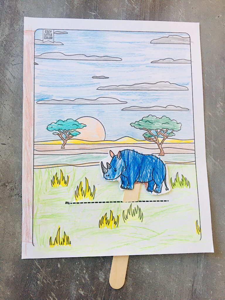 printable rhino activity for kids