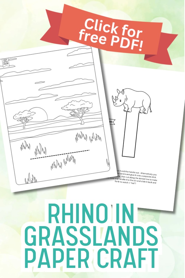 Rhinoceros printable craft free 