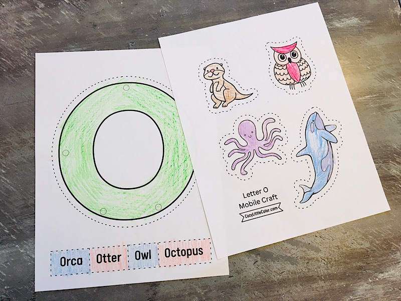 letter O preschool kindergarten alphabet printable craft cutting activity